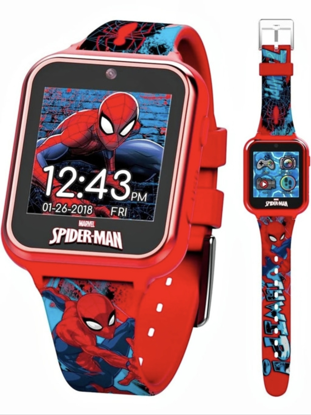 New Marvel Spider-Man Interactive Watch Kids Interactive Watch Red & Blue NWT